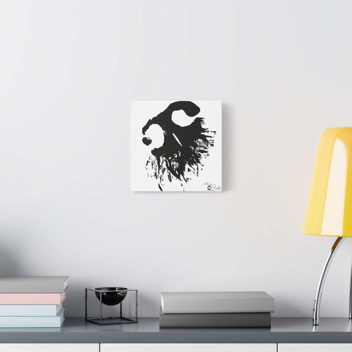 Custom Abstract Black Ink Pet Art Canvas