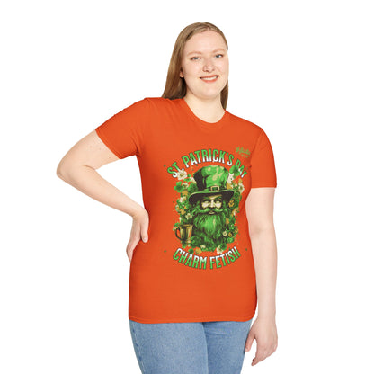 Vytautas St. Patrick's Day Leprechaun T-Shirt — "Charm Fetish" Green Beer & Shamrock Design