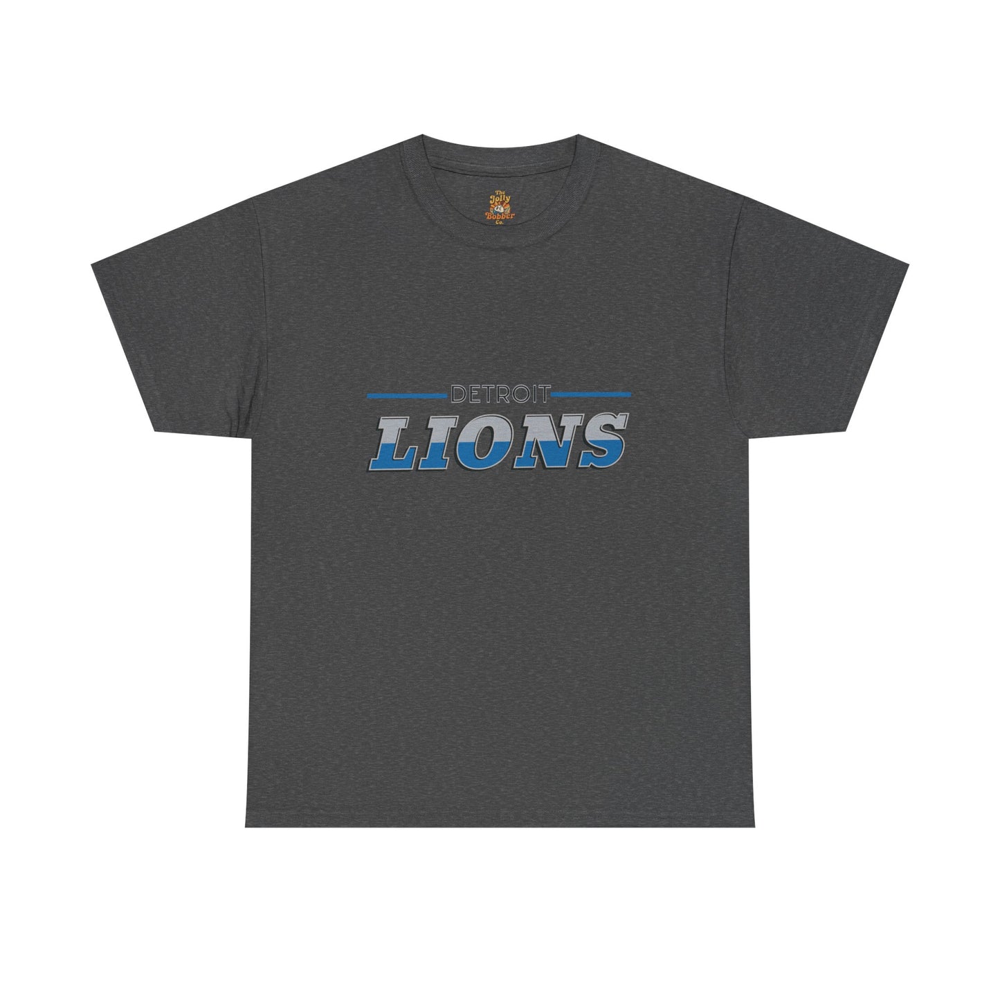 Detroit Lions Unisex Heavy Cotton Tee - Sports Fan Apparel, Game Day T-Shirt, Football Merchandise, Casual Wear, Gift for Him/Her - The Jolly Bobber 