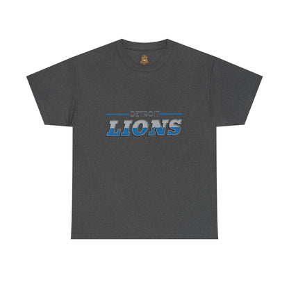 Detroit Lions Unisex Heavy Cotton Tee - Sports Fan Apparel, Game Day T-Shirt, Football Merchandise, Casual Wear, Gift for Him/Her - The Jolly Bobber 