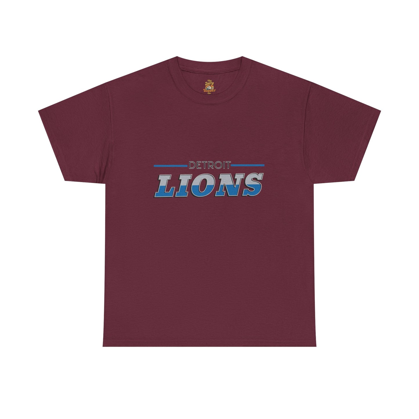 Detroit Lions Unisex Heavy Cotton Tee - Sports Fan Apparel, Game Day T-Shirt, Football Merchandise, Casual Wear, Gift for Him/Her - The Jolly Bobber 