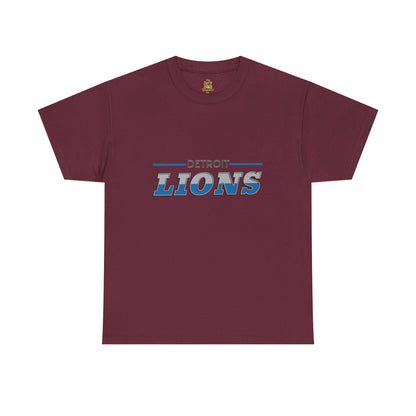 Detroit Lions Unisex Heavy Cotton Tee - Sports Fan Apparel, Game Day T-Shirt, Football Merchandise, Casual Wear, Gift for Him/Her - The Jolly Bobber 