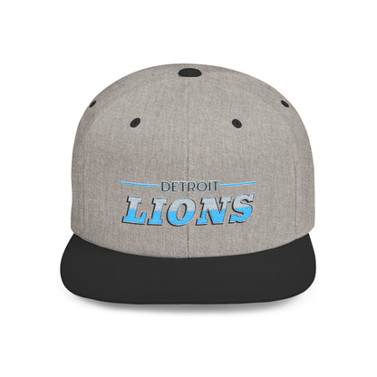 Detroit Lions Flat Bill Snapback Hat - Stylish Team Cap for Sports Fans, Perfect Gift for Game Day, Sports Events, and Tailgates