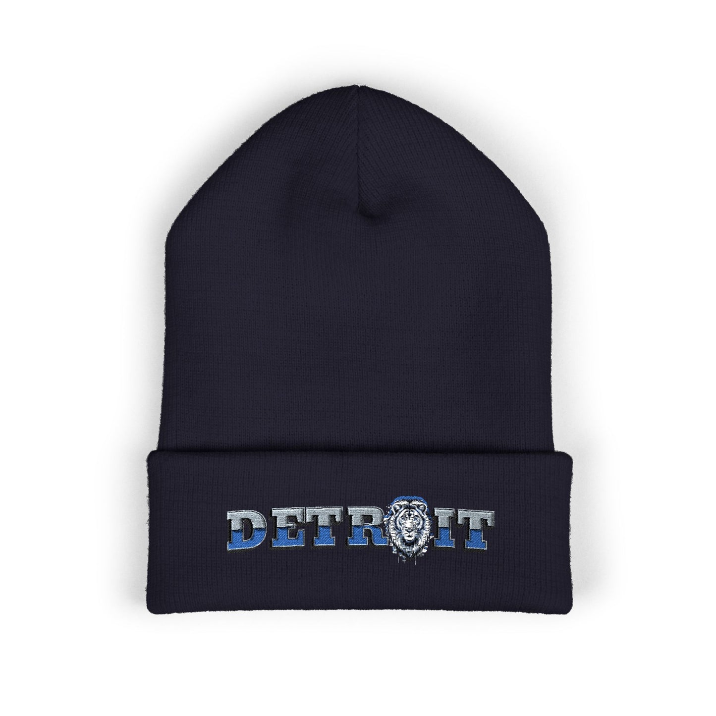 Detroit Lions Football Cuffed Embroidered Beanie Fan Gear