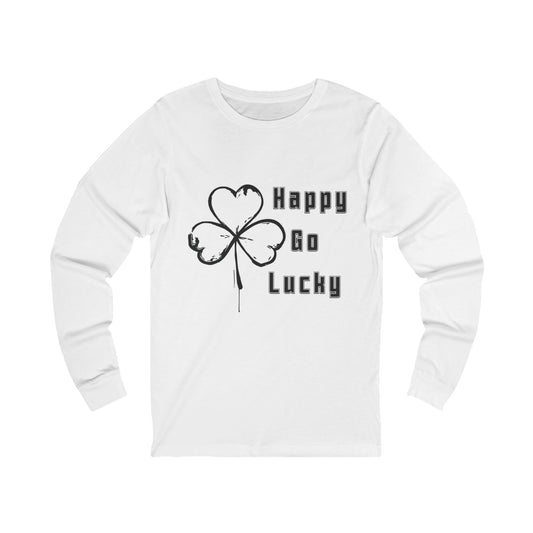 Long Sleeve Tee — Happy Go Lucky Shamrock St. Patrick’s Day Shirt