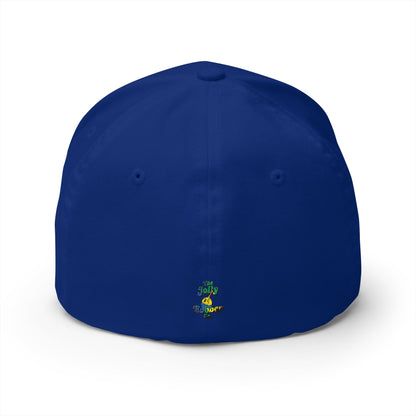 Vytautas Fitted Embroidered Cap — Retro Script Logo Fitted Baseball Hat