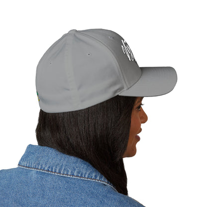 Vytautas Fitted Embroidered Cap — Retro Script Logo Fitted Baseball Hat