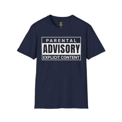 Graphic Tee - Iconic 'Parental Advisory Explicit Content' Design for Edgy Gen X - The Jolly Bobber 