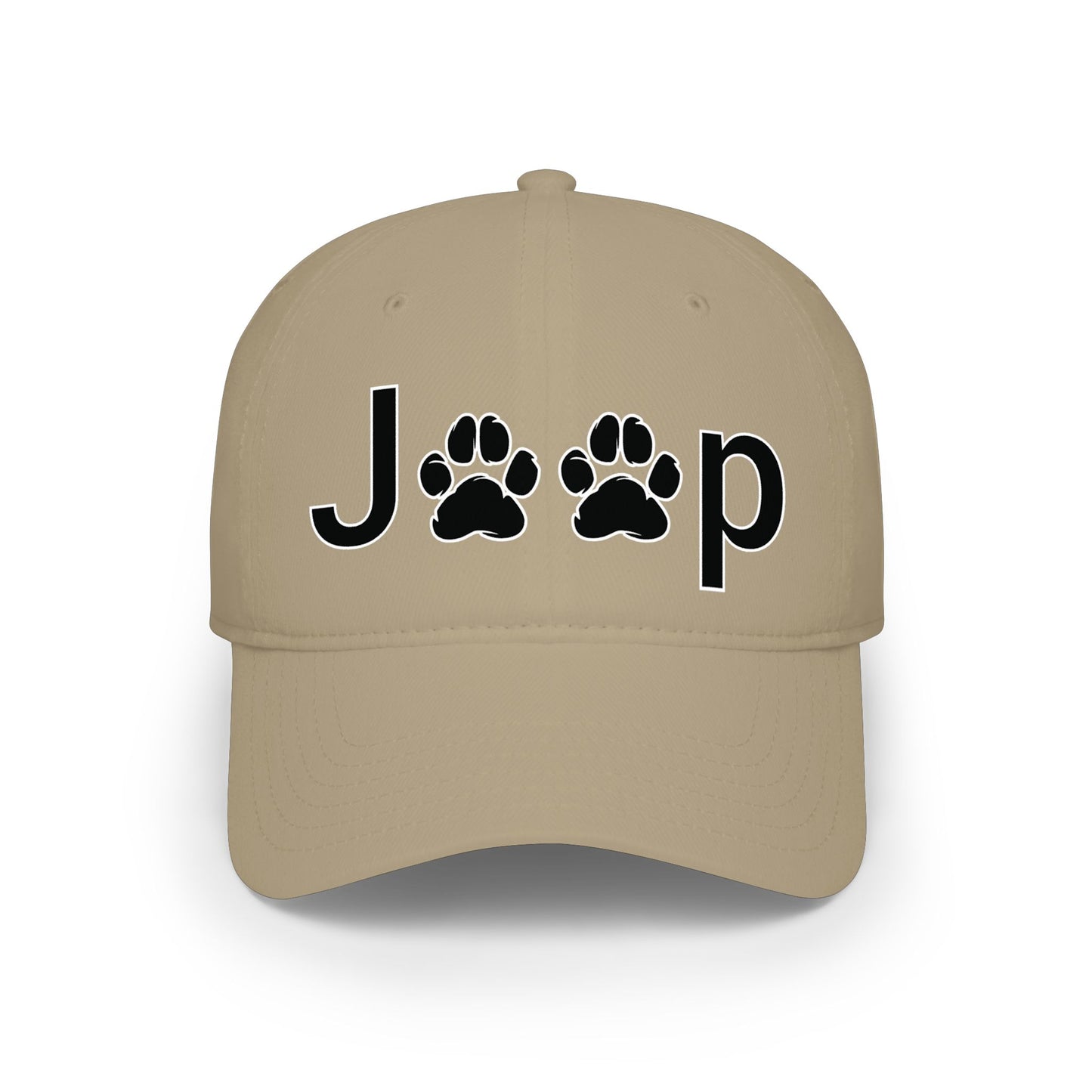 Jeep Paw Print Cap – Red Low Profile Baseball Hat for Dog & Jeep Lovers