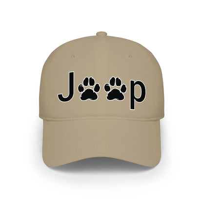 Jeep Paw Print Cap – Red Low Profile Baseball Hat for Dog & Jeep Lovers