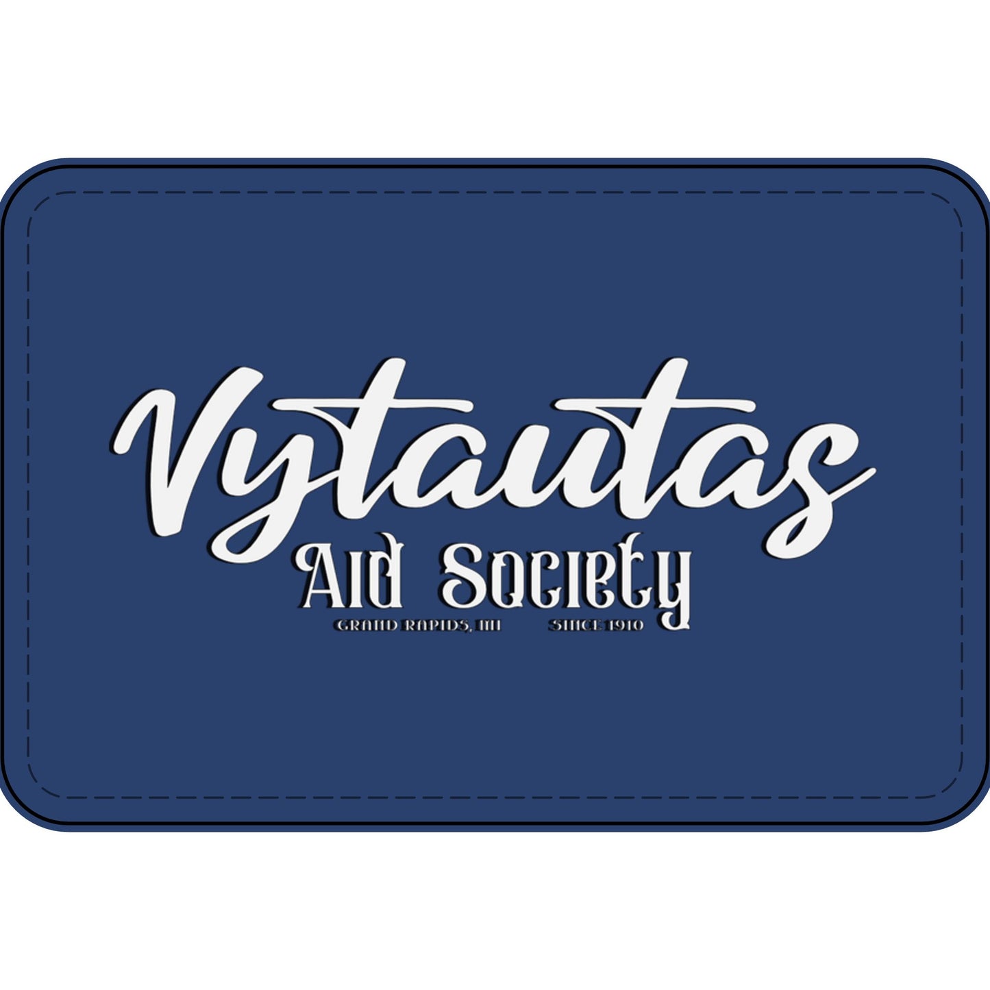 Faux Leather Patch — "Vytautas Aid Society" Engraved "Heat Press On" Badge