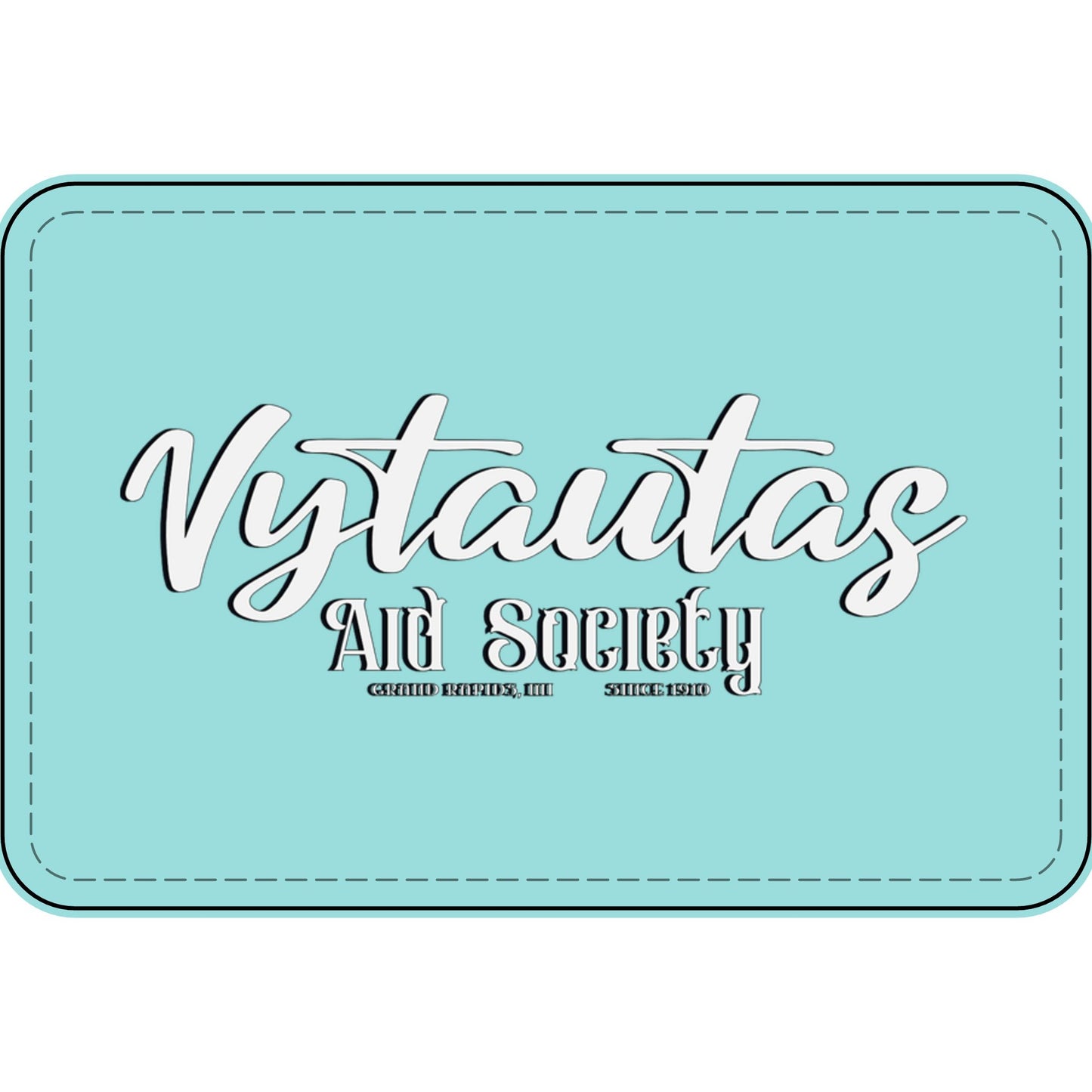 Faux Leather Patch — "Vytautas Aid Society" Engraved "Heat Press On" Badge