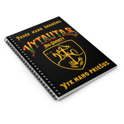 Vytautas Gold on Black Vytautas Shield Spiral Notebook — Journal (Est. 1910)