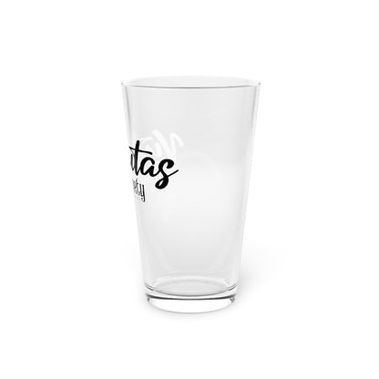 Vytautas Aid Society 16oz Pint Glass – Clear Drinking Glass with Script Logo