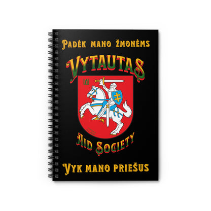 Vytautas Gold on Black Vytautas Shield 2 Spiral Notebook — Journal (Est. 1910)