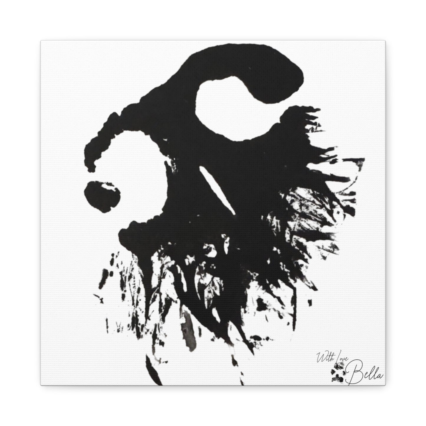 Custom Abstract Black Ink Pet Art Canvas
