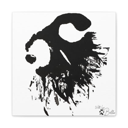 Custom Abstract Black Ink Pet Art Canvas