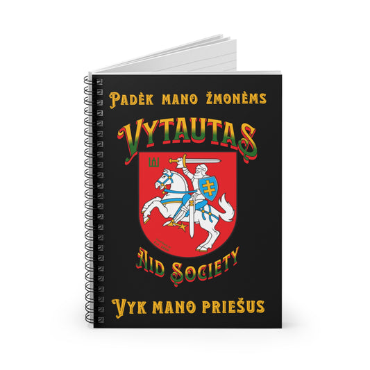 Vytautas Gold on Black Vytautas Shield 2 Spiral Notebook — Journal (Est. 1910)
