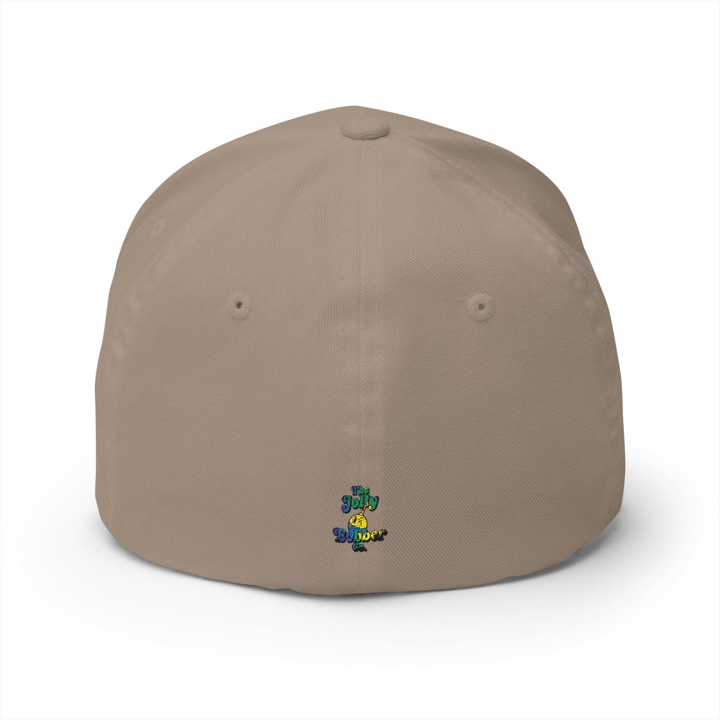Vytautas Fitted Embroidered Cap — Retro Script Logo Fitted Baseball Hat