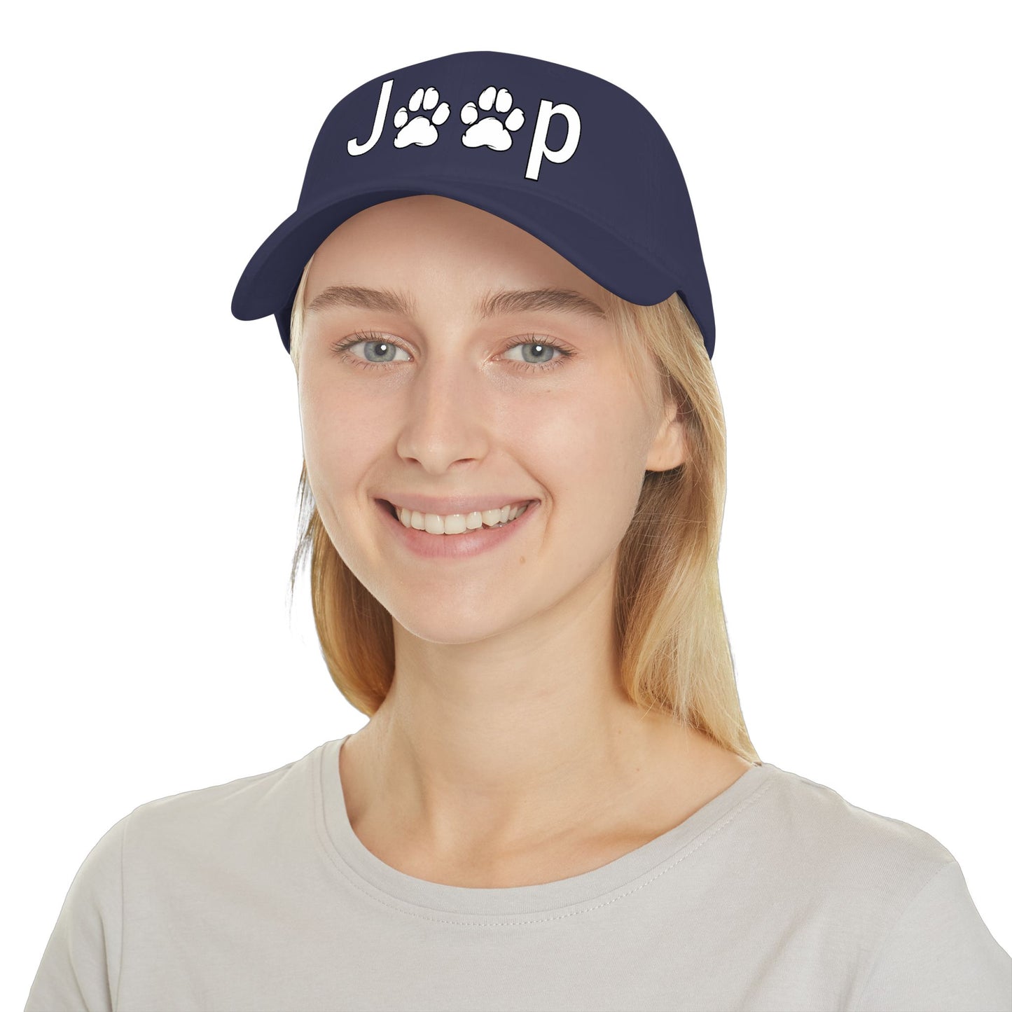 Jeep Paw Print Cap – Red Low Profile Baseball Hat for Dog & Jeep Lovers