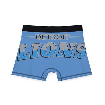 Blue Detroit Lions Men's Boxers - AOP, Funny Gift for Sports Fans, Comfort Wear, Game Day Apparel, Unique Men's Underwear