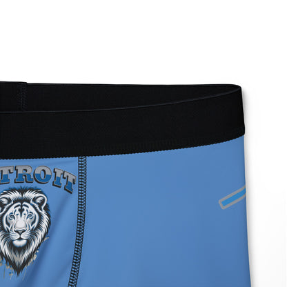Blue Detroit Lions Men's Boxers - AOP, Funny Gift for Sports Fans, Comfort Wear, Game Day Apparel, Unique Men's Underwear