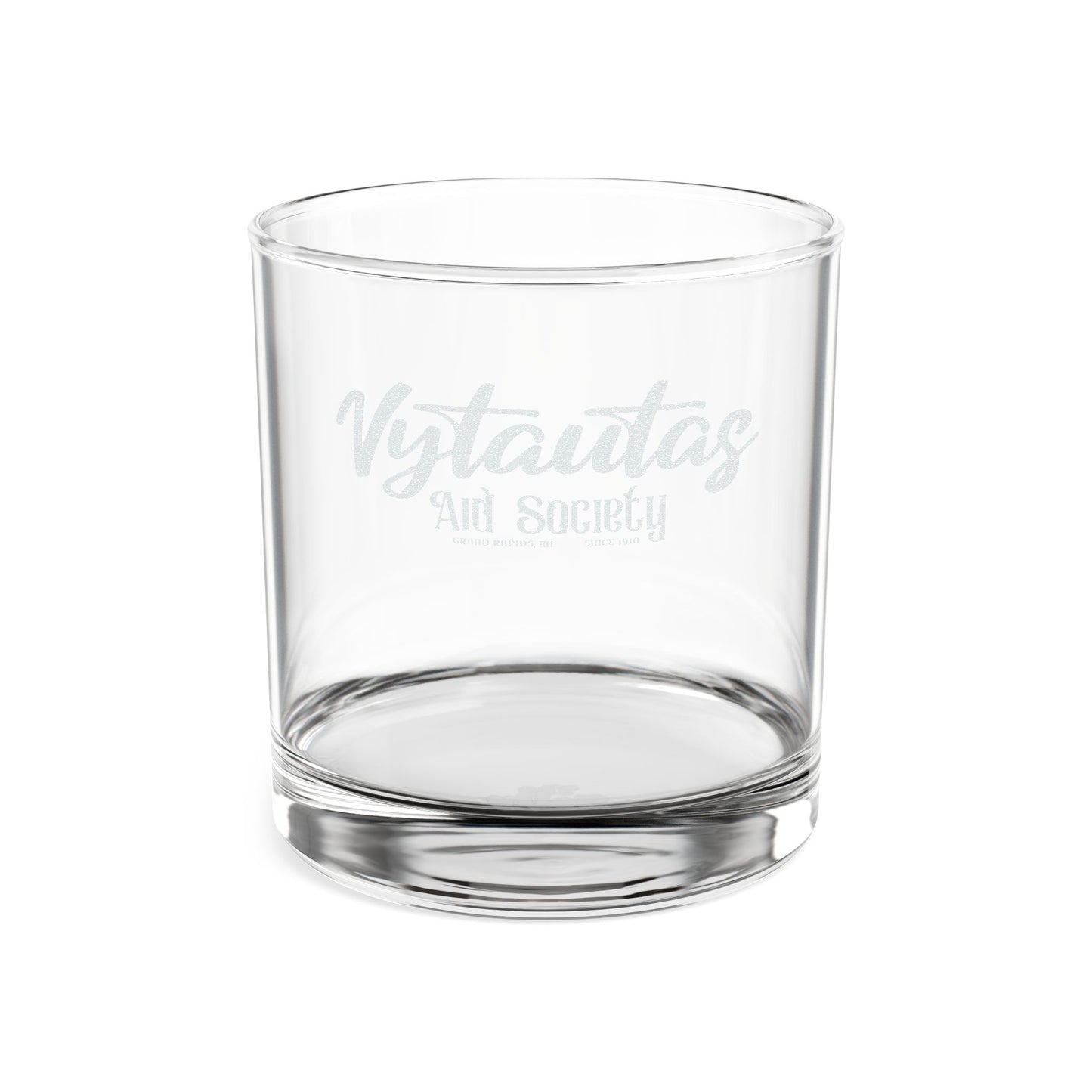 Engraved Whiskey Glass 10.5oz — Vystautas Aid Society Custom Rocks Glass