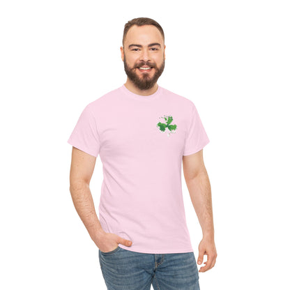 Shamrock Paint-Splash Tee — Green St. Patrick's Day Clover T-Shirt