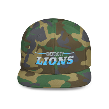 Detroit Lions Flat Bill Snapback Hat - Stylish Team Cap for Sports Fans, Perfect Gift for Game Day, Sports Events, and Tailgates