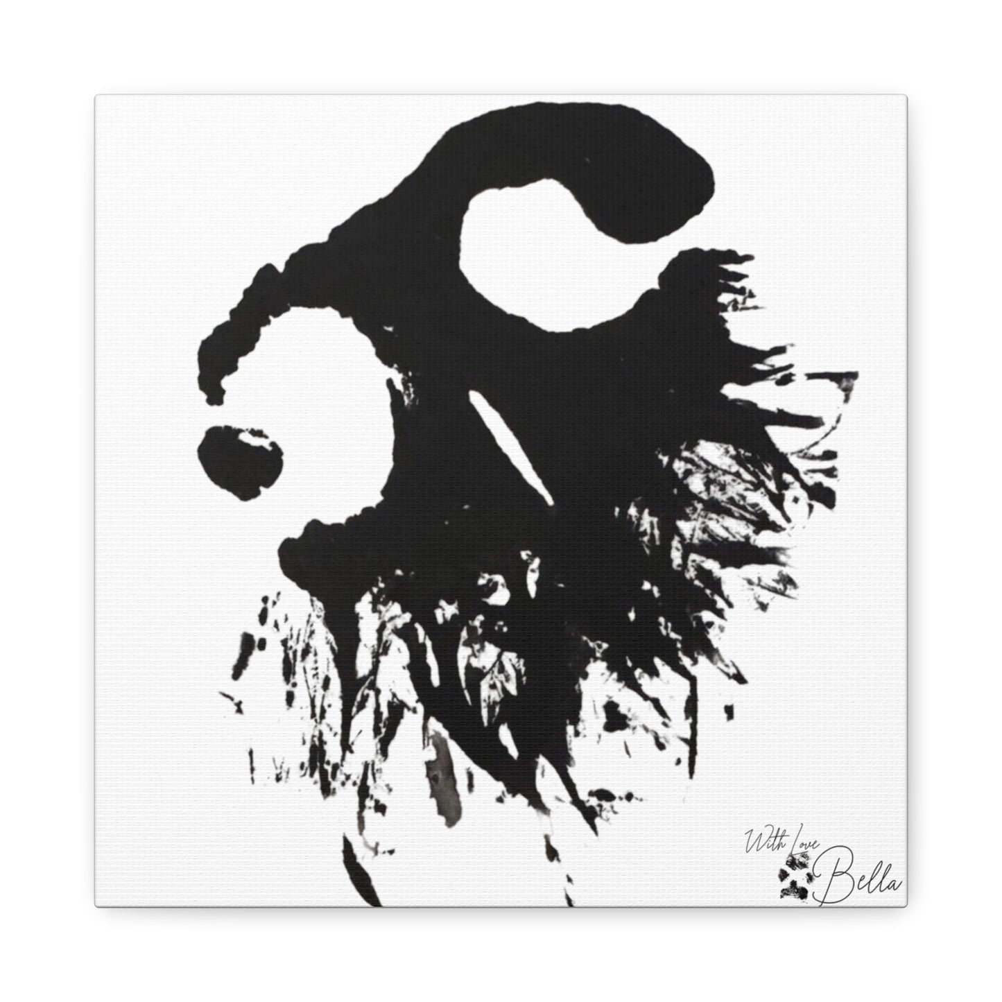 Custom Abstract Black Ink Pet Art Canvas