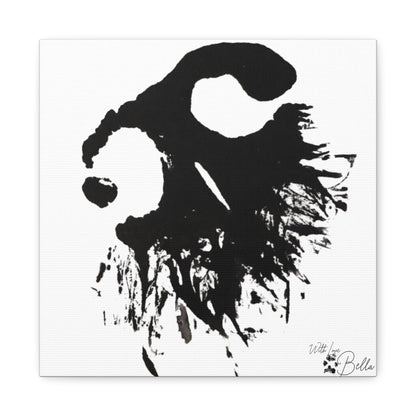 Custom Abstract Black Ink Pet Art Canvas