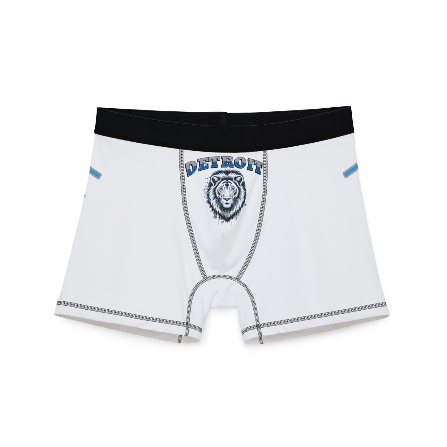 White Detroit Lions Men's Boxers - AOP, Funny Gift for Sports Fans, Comfort Wear, Game Day Apparel, Unique Men's Underwear