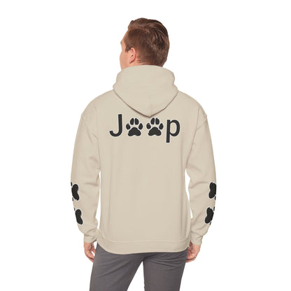 Jeep Paw Print Hoodie — Cute Paw Logo Pullover for Dog & Jeep Lovers