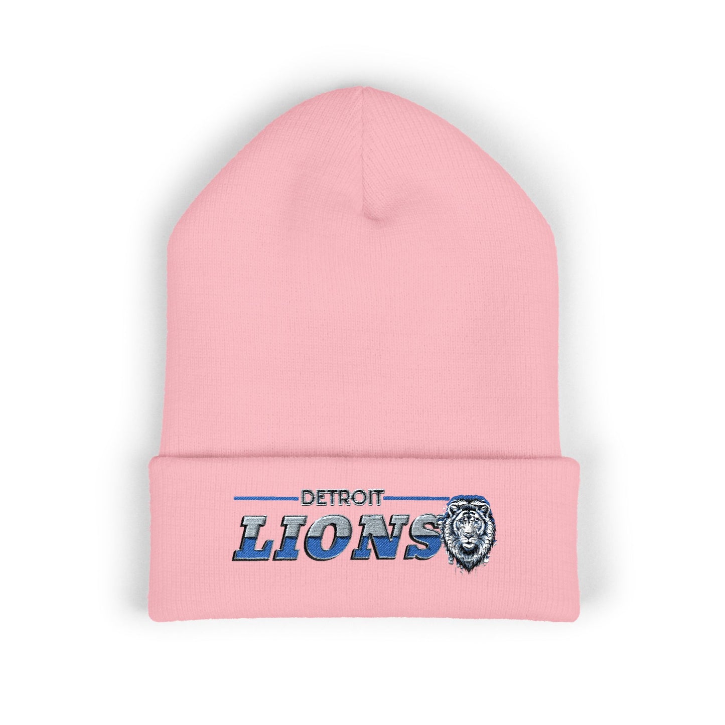 Detroit Lions Football Cuffed Embroidered Beanie Fan Gear