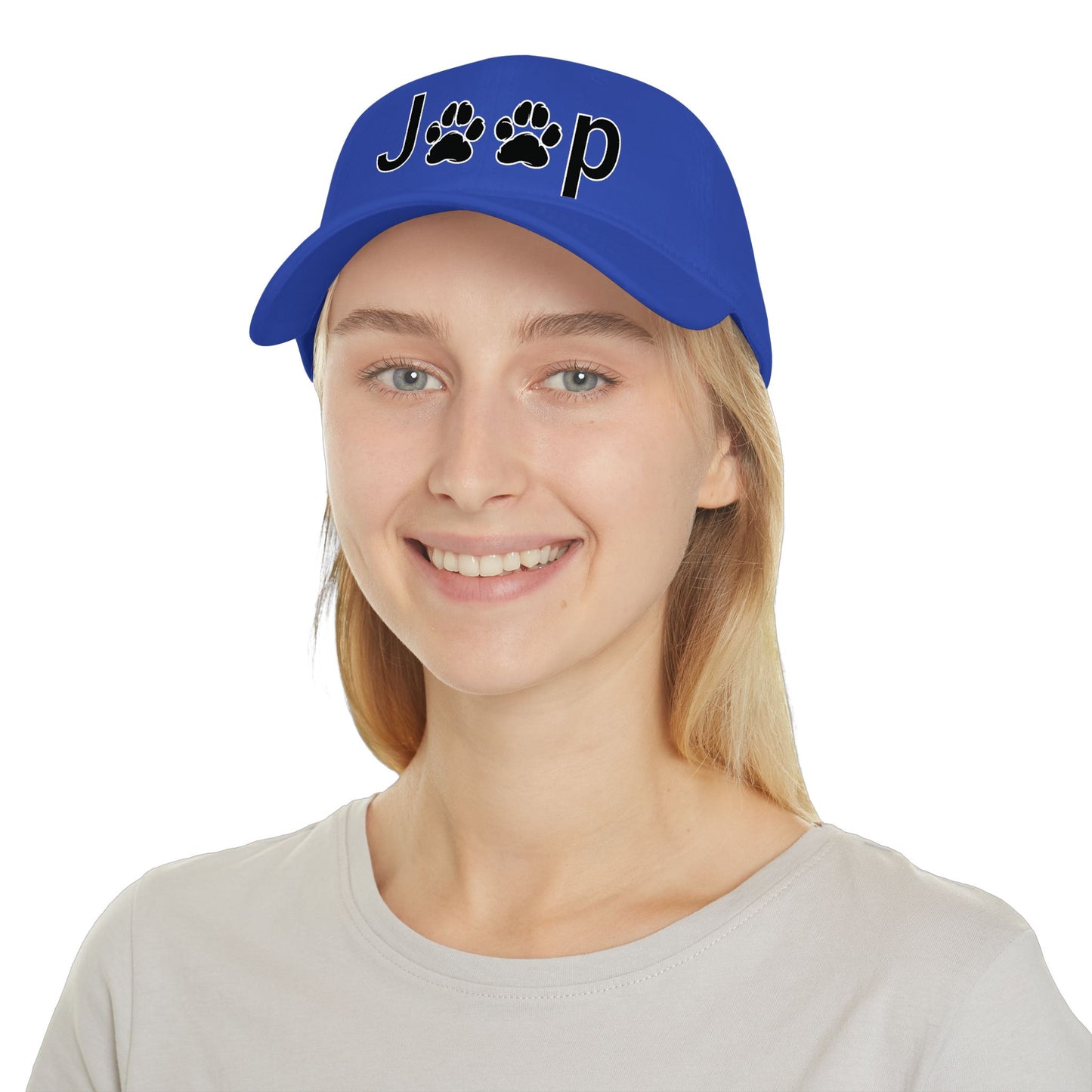 Jeep Paw Print Cap – Red Low Profile Baseball Hat for Dog & Jeep Lovers