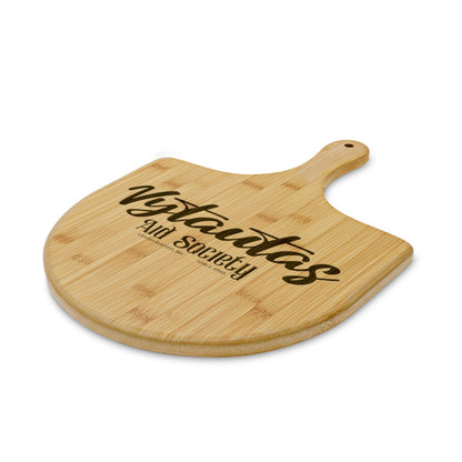 Engraved Bamboo Pizza Peel — 'Vytautas Aid Society' Personalized Lithuanian   Serving Board