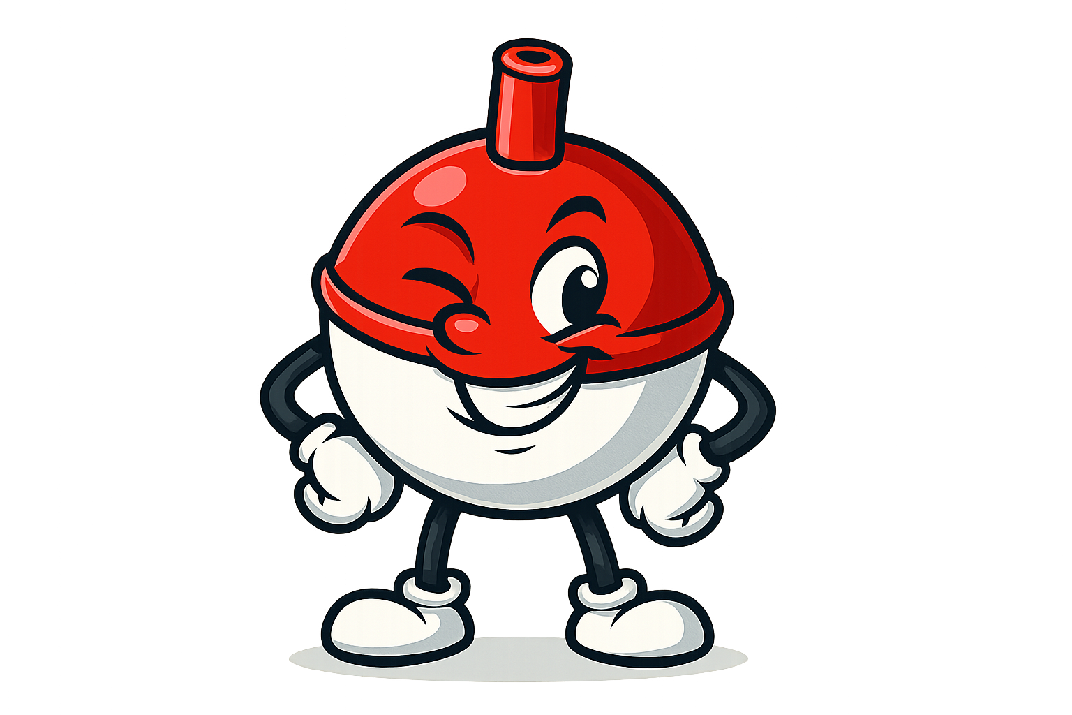 a sexy snarky cheeky Jolly bobber winking and smerking