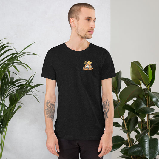 The Jolly Bobber Co. Unisex Logo Tee is the definitive statement piece for fans of the brand.